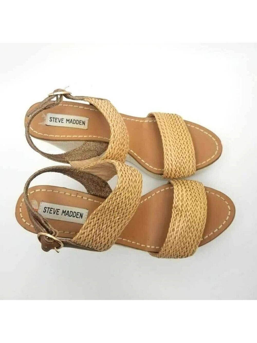 Steve Madden Engel Womens Woven Slingback Platform Wedge Heel Sandal Size 9.5 M - Picture 3 of 12